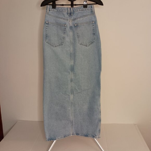 Mango High Waist Maxi Light Blue Denim Skirt Women's Size S - Picture 15 of 16